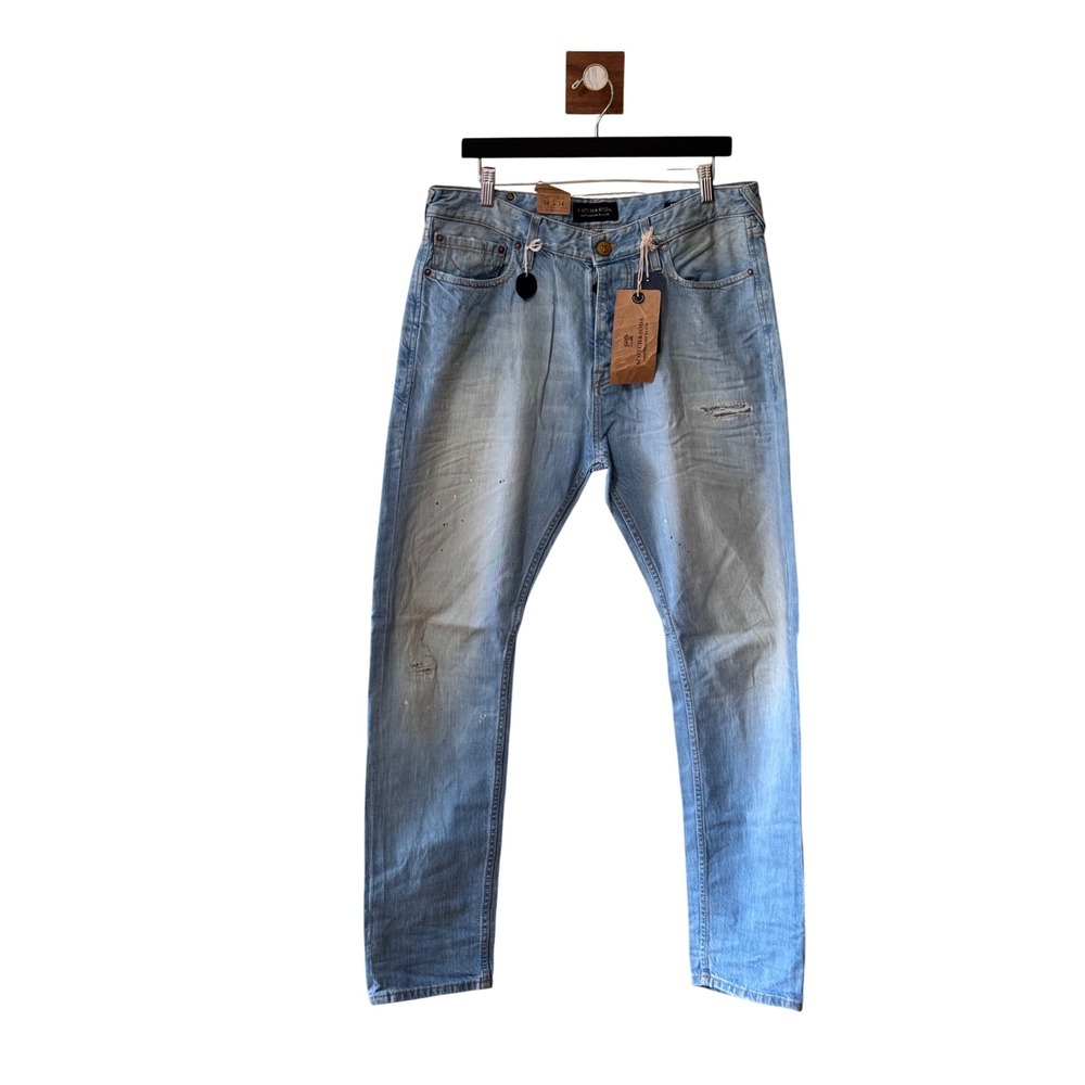 Scotch & Soda Amsterdams Blauw Dean Loose Taper Jeans Light Wash Blue 34x34 NWT